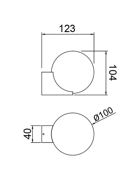 Aplique exterior INTERLAKEN IP54 negro para bombilla G9 LED (No Incl.) Ø100/150mm
