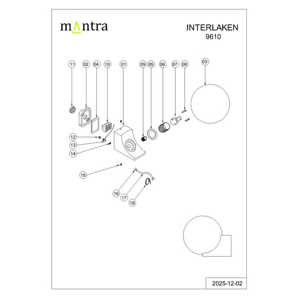 Aplique exterior INTERLAKEN IP54 negro para bombilla G9 LED (No Incl.) Ø100/150mm