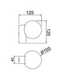 Support mural extérieur noir INTERLAKEN IP65 pour ampoule LED G9 (non incluse) Ø100 mm