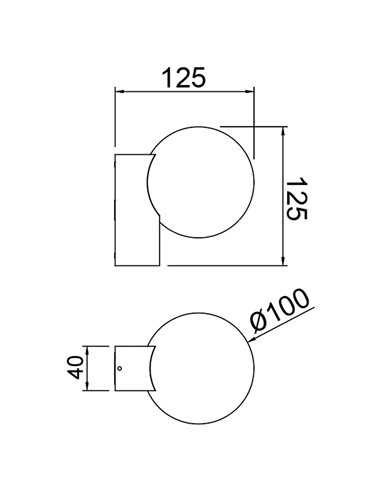 Aplique exterior INTERLAKEN IP65 negro para bombilla G9 LED (No Incl.) Ø100 mm