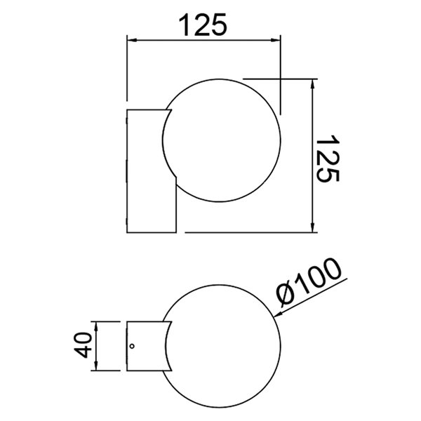 Aplique exterior INTERLAKEN IP65 negro para bombilla G9 LED (No Incl.) Ø100 mm