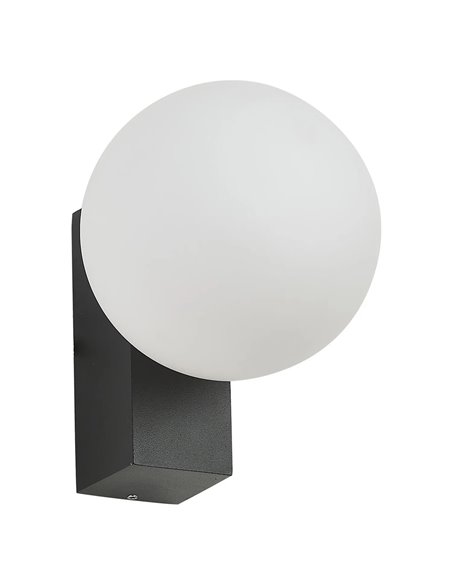 Support mural extérieur noir INTERLAKEN IP65 pour ampoule LED G9 (non incluse) Ø100 mm