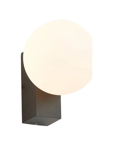Support mural extérieur noir INTERLAKEN IP65 pour ampoule LED G9 (non incluse) Ø100 mm