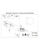 Aplique exterior INTERLAKEN IP65 negro para bombilla G9 LED (No Incl.) Ø100 mm