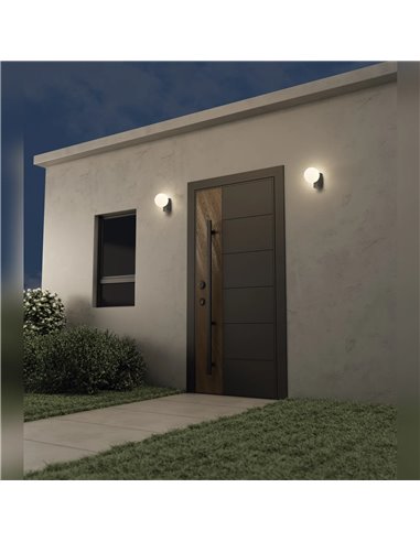 Aplique exterior INTERLAKEN IP65 negro para bombilla G9 LED (No Incl.) Ø100 mm