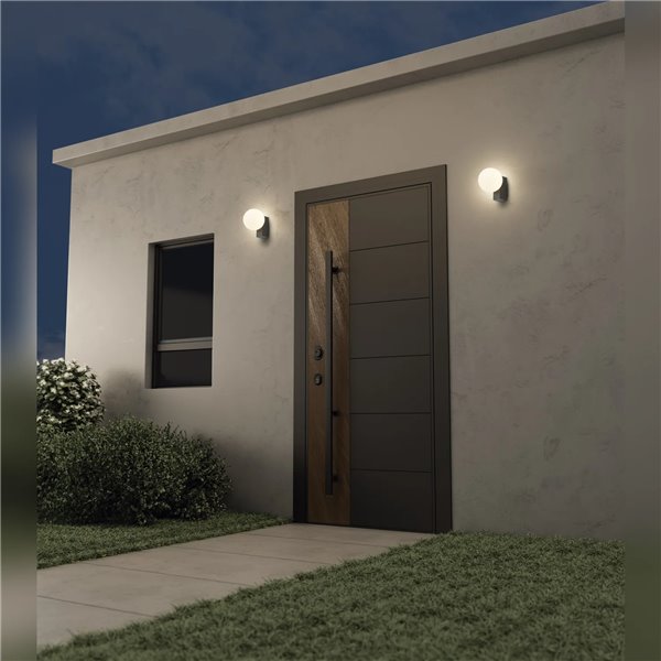 Aplique exterior INTERLAKEN IP65 negro para bombilla G9 LED (No Incl.) Ø100 mm