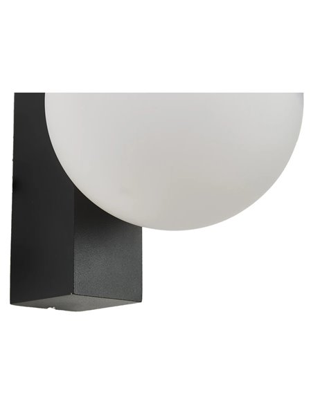 Support mural extérieur noir INTERLAKEN IP65 pour ampoule LED G9 (non incluse) Ø100 mm