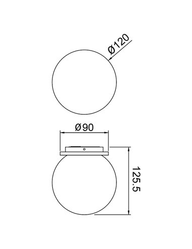 Luminária de teto externa INTERLAKEN IP54 preta para lâmpada LED G9 (não incluída) Ø120 mm