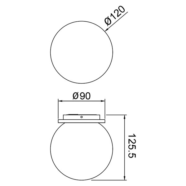 Plafón exterior INTERLAKEN IP54 negro para bombilla G9 LED (No Incl.) Ø120 mm