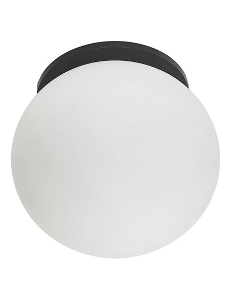 Plafonnier extérieur noir INTERLAKEN IP54 pour ampoule LED G9 (non fournie) Ø120 mm