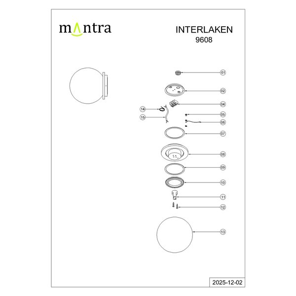 Plafón exterior INTERLAKEN IP54 negro para bombilla G9 LED (No Incl.) Ø120 mm