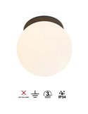 Plafón exterior INTERLAKEN IP54 negro para bombilla G9 LED (No Incl.) Ø120 mm
