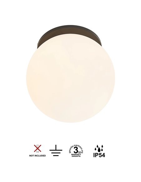 Luminária de teto externa INTERLAKEN IP54 preta para lâmpada LED G9 (não incluída) Ø120 mm