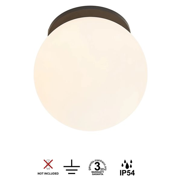 INTERLAKEN IP54 schwarze Außendeckenleuchte für G9-LED-Leuchtmittel (nicht im Lieferumfang enthalten) Ø120 mm