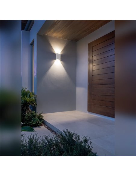 Luminária de parede exterior LED para iluminação ascendente/descendente HUEZ IP65 5+5 W 3000 K 800 lm preto/branco/corten