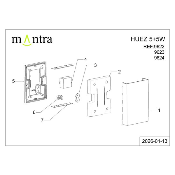 Applique d'extérieur LED haut/bas HUEZ IP65 5+5W 3000K 800lm