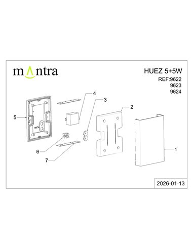Applique d'extérieur LED haut/bas HUEZ IP65 5+5W 3000K 800lm