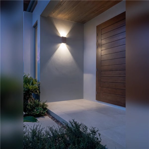 Luminária de parede exterior LED para iluminação ascendente/descendente HUEZ IP65 5+5 W 3000 K 800 lm preto/branco/corten