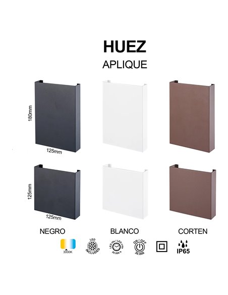 Luminária de parede exterior LED para iluminação ascendente/descendente HUEZ IP65 5+5 W 3000 K 800 lm preto/branco/corten