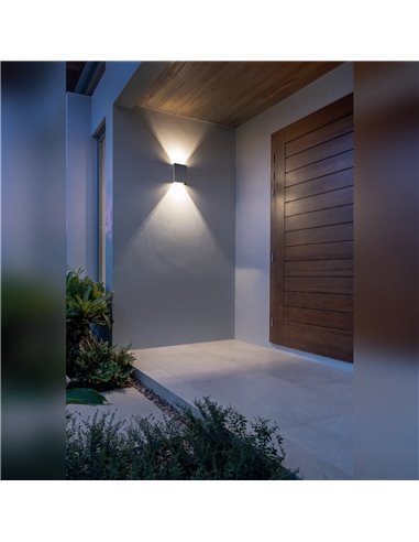 Luminária de parede exterior LED para iluminação ascendente/descendente HUEZ IP65 5+5 W 3000 K 800 lm preto/branco/corten