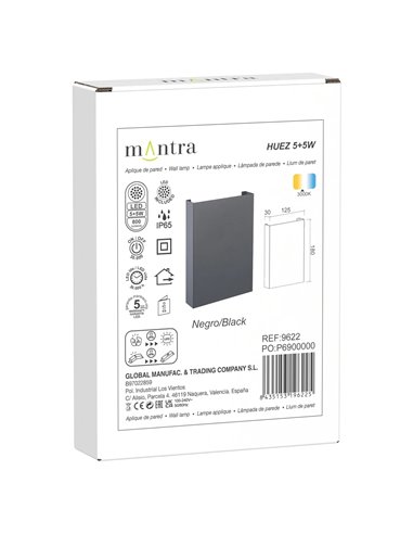 HUEZ LED-Außenwandleuchte, nach oben und unten gerichtet, IP65, 5+5 W, 3000 K, 800 lm