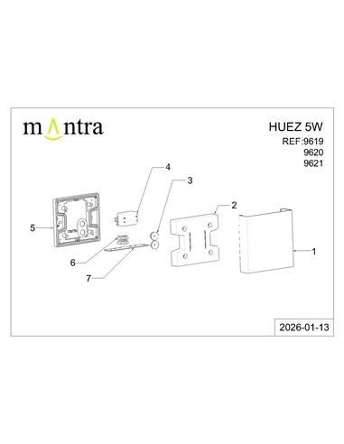 Aplique exterior HUEZ LED IP65 5W 3000K 400lm negro, blanco o corten 125x125 mm