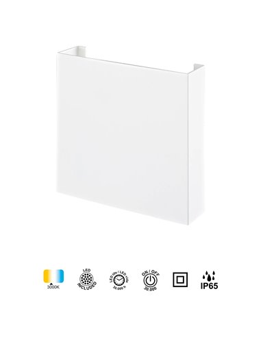 Aplique exterior HUEZ LED IP65 5W 3000K 400lm negro, blanco o corten 125x125 mm
