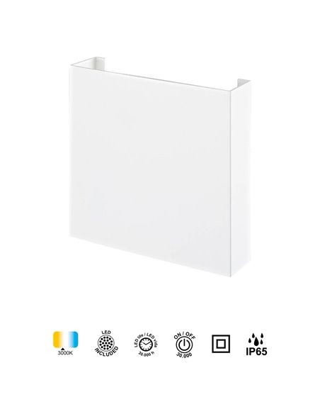 Applique murale extérieure LED HUEZ IP65 5W 3000K 400lm noir, blanc ou Corten 125x125 mm
