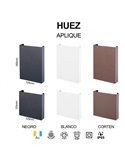 Aplique exterior HUEZ LED IP65 5W 3000K 400lm negro, blanco o corten 125x125 mm