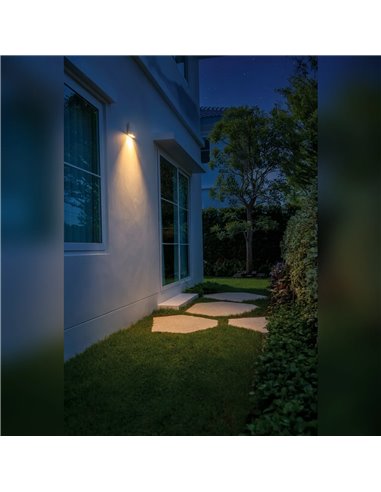 Applique murale extérieure LED HUEZ IP65 5W 3000K 400lm noir, blanc ou Corten 125x125 mm