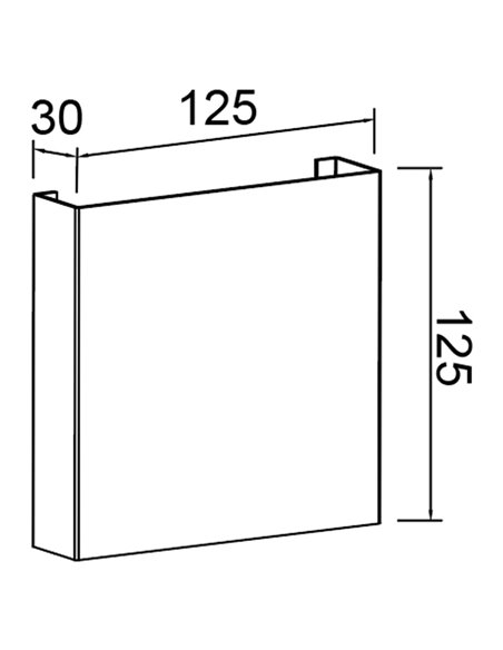 Aplique exterior HUEZ LED IP65 5W 3000K 400lm negro, blanco o corten 125x125 mm