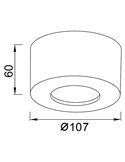 Plafonnier LED CABRERA 7W 3000K 540lm blanc ou sablé Ø107 mm