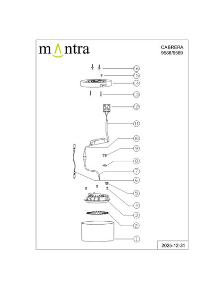 Plafonnier LED CABRERA 7W 3000K 540lm blanc ou sablé Ø107 mm