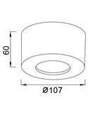 CABRERA LED-Aufbau-Deckenleuchte 7W 3000K 540lm weiß oder sandgestrahlt Ø107 mm