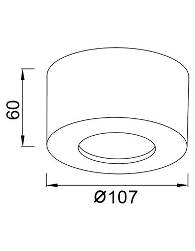 Plafón de superficie CABRERA LED 7W 3000K 540lm blanco o arenado Ø107 mm
