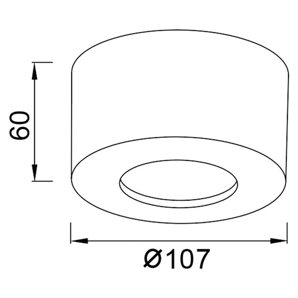 CABRERA LED-Aufbau-Deckenleuchte 7W 3000K 540lm weiß oder sandgestrahlt Ø107 mm