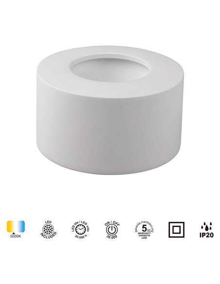 CABRERA LED-Aufbau-Deckenleuchte 7W 3000K 540lm weiß oder sandgestrahlt Ø107 mm