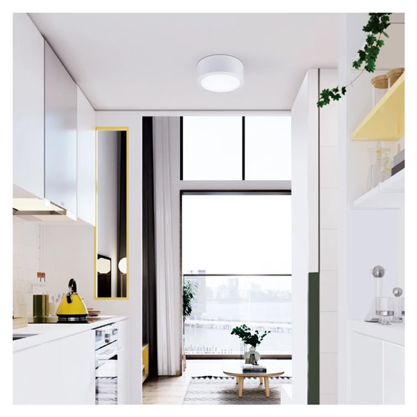 Plafón de superficie CABRERA LED 7W 3000K 540lm blanco o arenado Ø107 mm