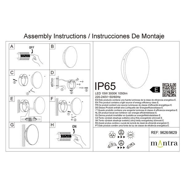 BORA BORA II LED-Außenwandleuchte IP65, schwarz oder weiß, 10 W 700 lm, 15 W 1050 lm oder 20 W 1400 lm, 3000 K