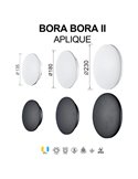 BORA BORA II LED-Außenwandleuchte IP65, schwarz oder weiß, 10 W 700 lm, 15 W 1050 lm oder 20 W 1400 lm, 3000 K