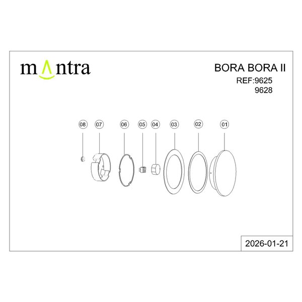 BORA BORA II LED-Außenwandleuchte IP65, schwarz oder weiß, 10 W 700 lm, 15 W 1050 lm oder 20 W 1400 lm, 3000 K