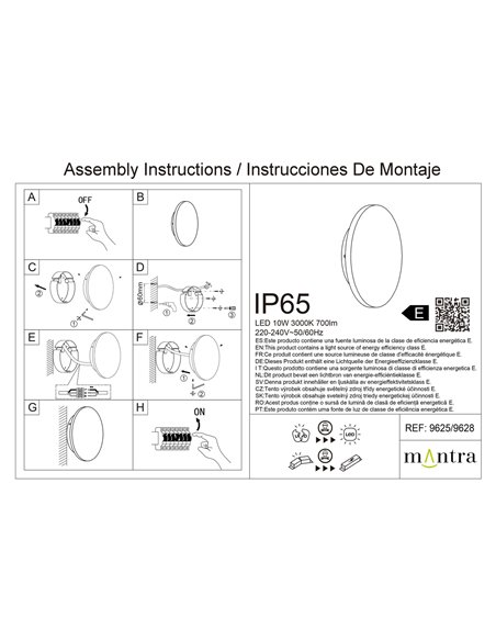 Applique murale extérieure LED BORA BORA II, IP65, noire ou blanche, 10 W 700 lm, 15 W 1050 lm ou 20 W 1400 lm, 3000 K