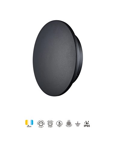 Luminária de parede para exterior BORA BORA II LED IP65, preta ou branca, 10W 700lm, 15W 1050lm ou 20W 1400lm, 3000K