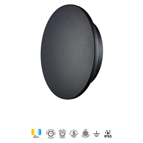 Aplique exterior BORA BORA II LED IP65 negro o blanco 10W 700lm, 15W 1050lm o 20W 1400lm 3000K