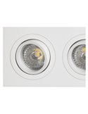Boîtier encastré double BASIC GU10 blanc ou noir pour 2 ampoules LED GU10 (non incluses), dimensions de découpe : 165 x 85 mm