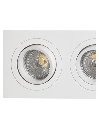 Empotrable doble BÁSICO GU10 blanco o negro, 2 bombillas GU10 LED (No Incl.) corte 165x85 mm