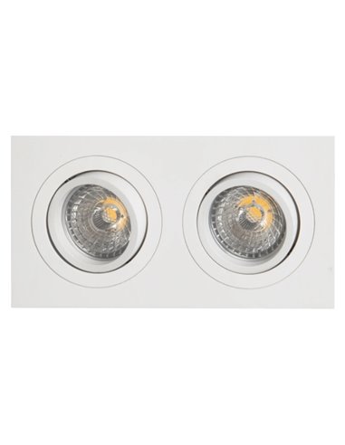 Doppelte Einbauleuchte BÁSICO GU10, weiß/schwarz, 2 GU10-LEDs (nicht im Lieferumfang enthalten), Ausschnitt 165 x 85 mm