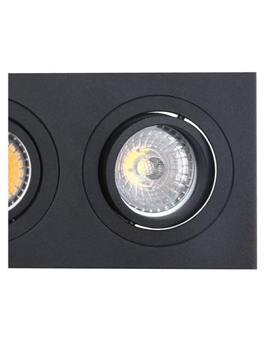 Doppelte Einbauleuchte BÁSICO GU10, weiß/schwarz, 2 GU10-LEDs (nicht im Lieferumfang enthalten), Ausschnitt 165 x 85 mm