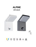 Aplique exterior ALPINE SENSOR LED IP65 7W 3000K 590lm con sensor movimiento Blanco o Gris Oscuro