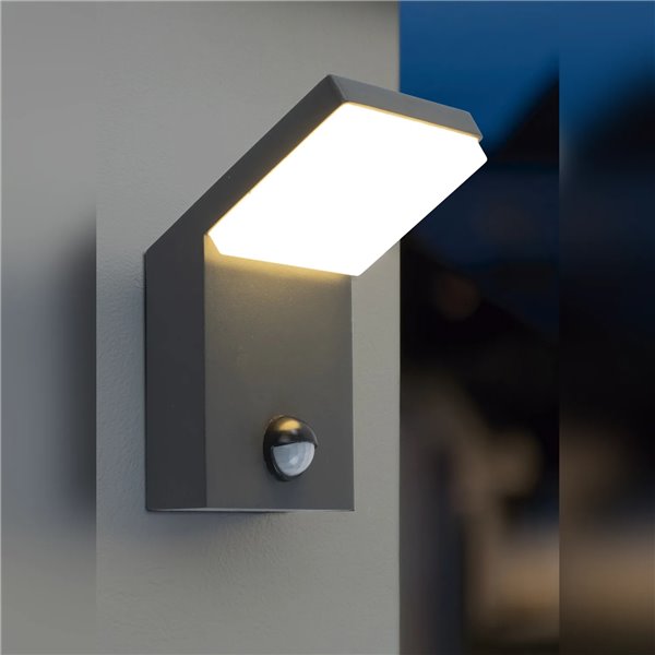 Aplique exterior ALPINE SENSOR LED IP65 7W 3000K 590lm con sensor movimiento Blanco o Gris Oscuro